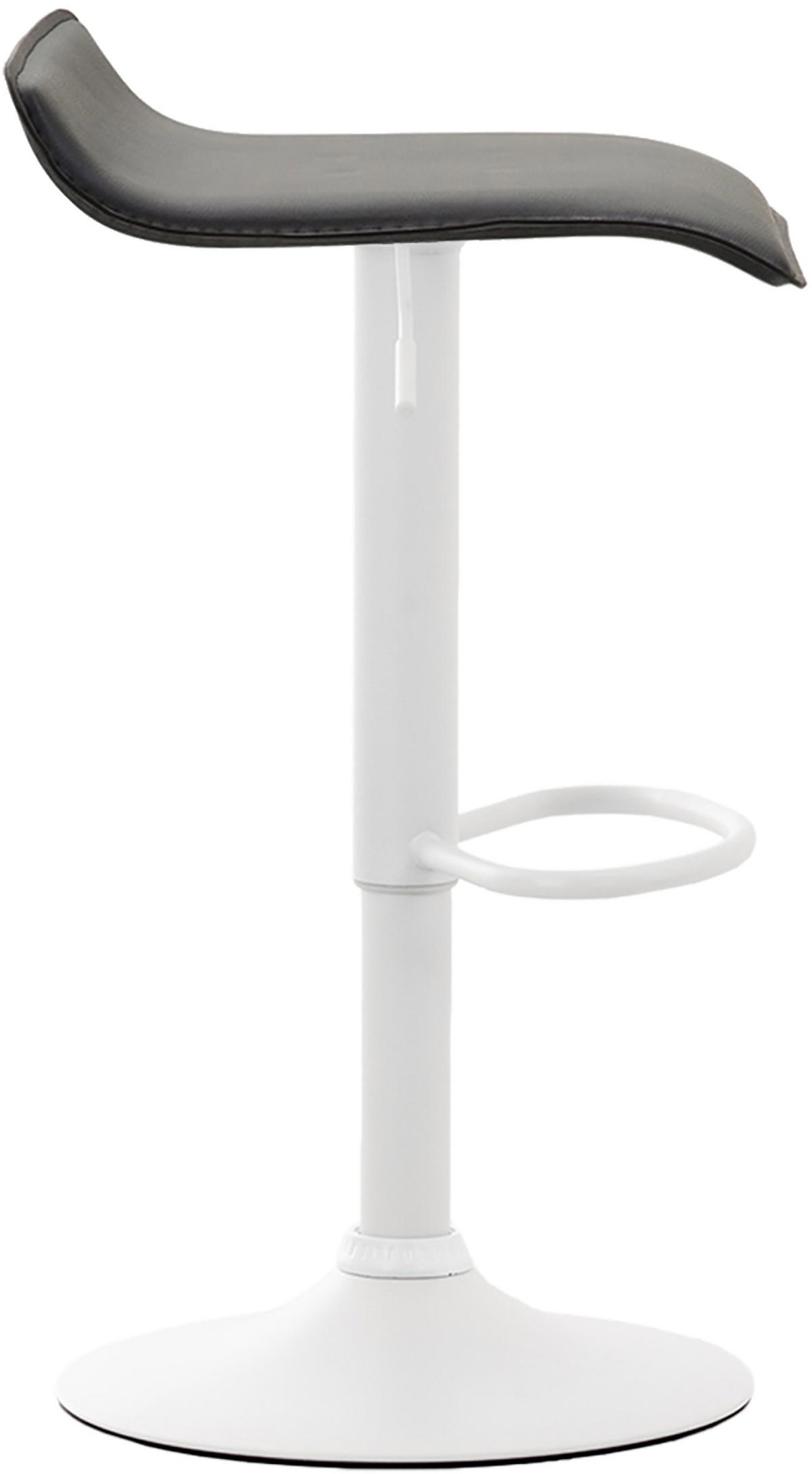 BARHOCKER 2er Set Lederlook schwarz - Schwarz/Weiß, Textil/Metall (36/63/39cm) - CLP