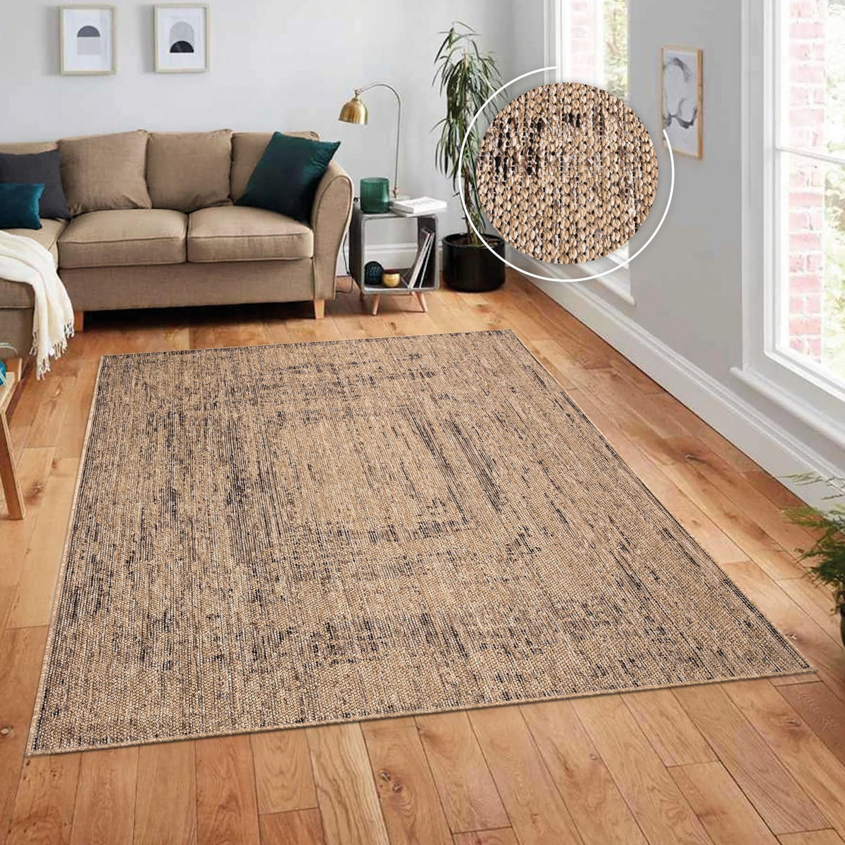 FLACHWEBTEPPICH, meliert, aus Polypropylen, Beige, 80 x 150 cm - Beige, Textil (80/150cm) - KADIMA DESIGN
