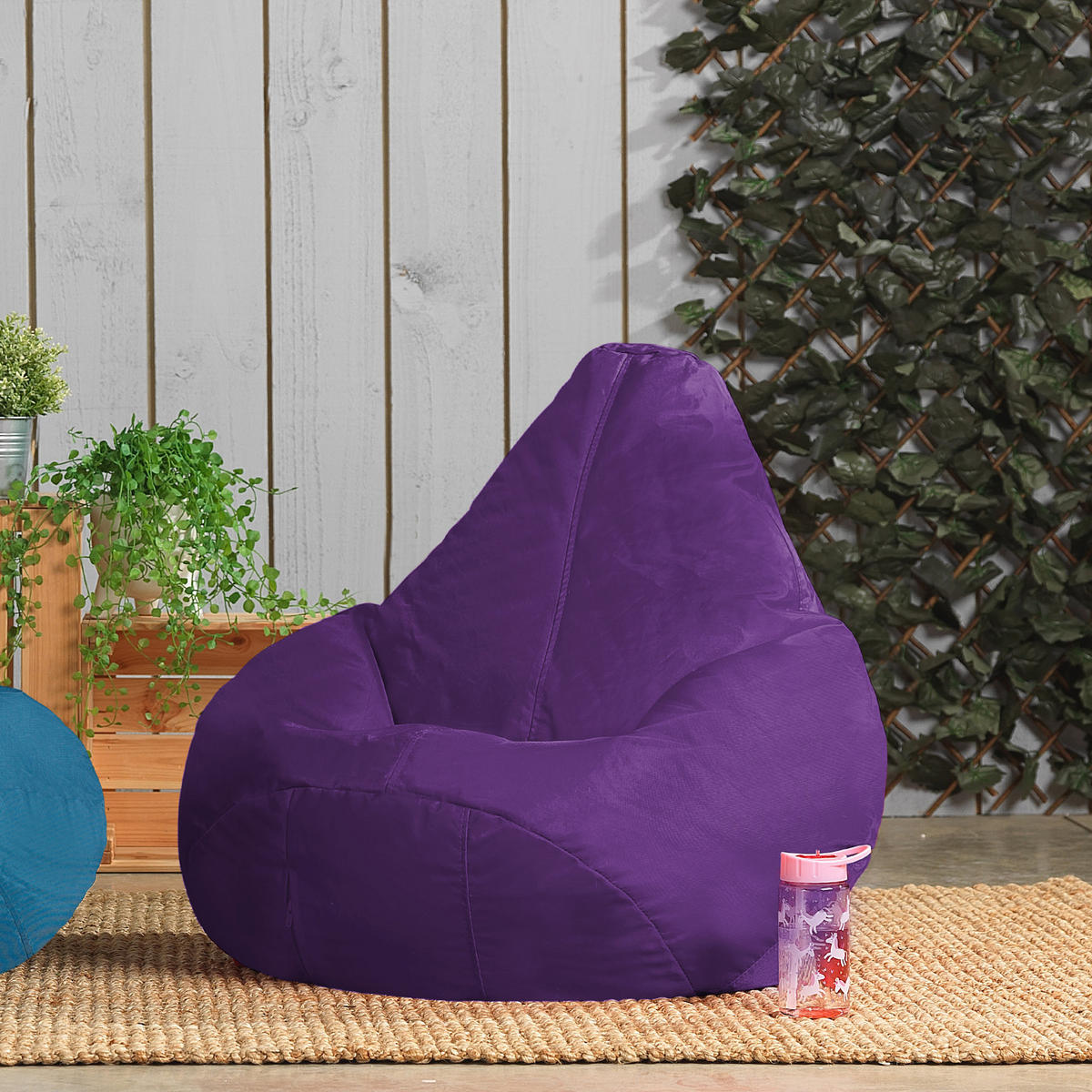 OUTDOORSITZSACK Liegestuhl für Kinder - Lila, Kunststoff (69/59/65cm) - Veeva