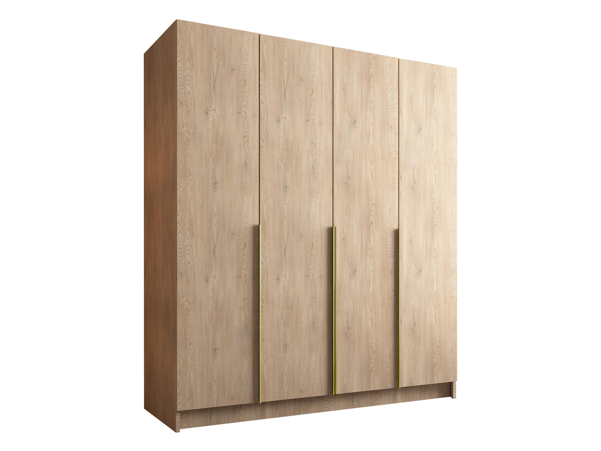KLEIDERSCHRANK Santi I - Eichefarben/Goldfarben, Holzwerkstoff/Metall (200/215/58cm) - MIRJAN24