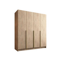 KLEIDERSCHRANK Santi I - Eichefarben/Goldfarben, Holzwerkstoff/Metall (200/215/58cm) - MIRJAN24
