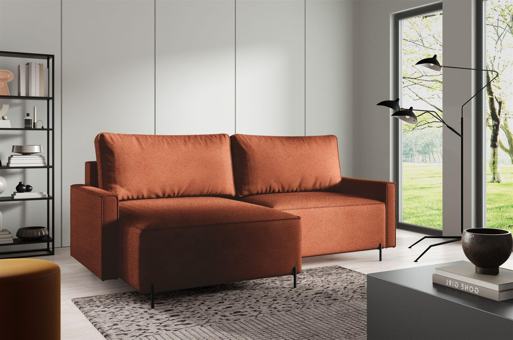 ECKSOFA Braga Mit Schlaffunktion - Rotbraun, Holzwerkstoff/Textil (229/148cm) - Fun Möbel