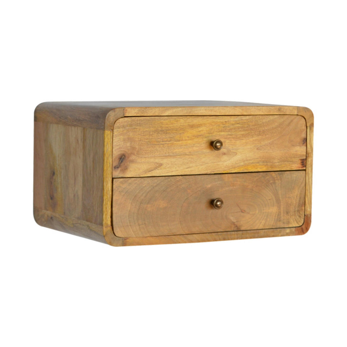 NACHTTISCH mit Schubladen - Messingfarben/Braun, Holz/Metall (45/25/32cm) - Artisan Furniture