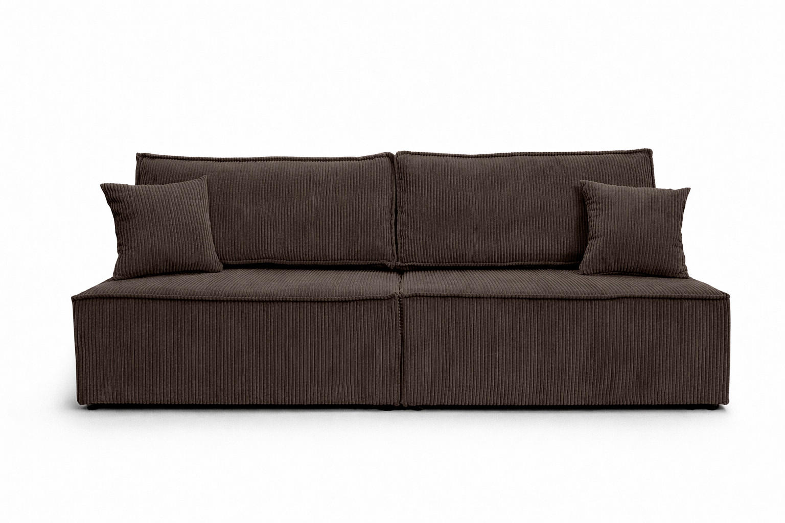 SOFA Mit Schlaffunktion Und Bettkasten, Cordstoff Poso, Braun, BEST MINI - Braun, Holz (200/83/98cm) - Kaiser Möbel
