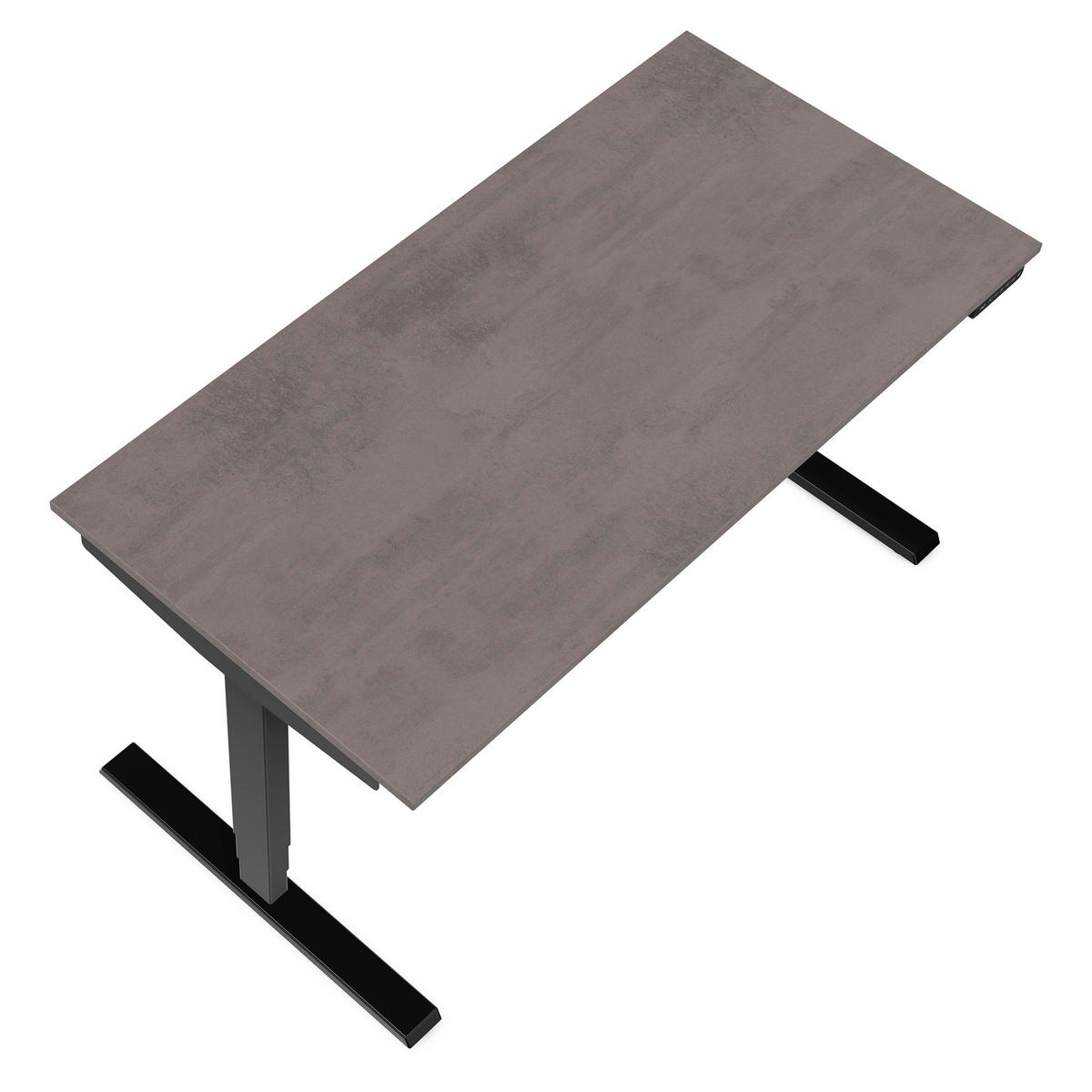 SCHREIBTISCH Elektrisch höhenverstellbarer Schreibtisch Y-Line Sichtbeton Anthrazit Schwarz 120/80/62-127cm - Schieferfarben/Schwarz, Holzwerkstoff/Metall (80/120/127cm) - ASSMANN