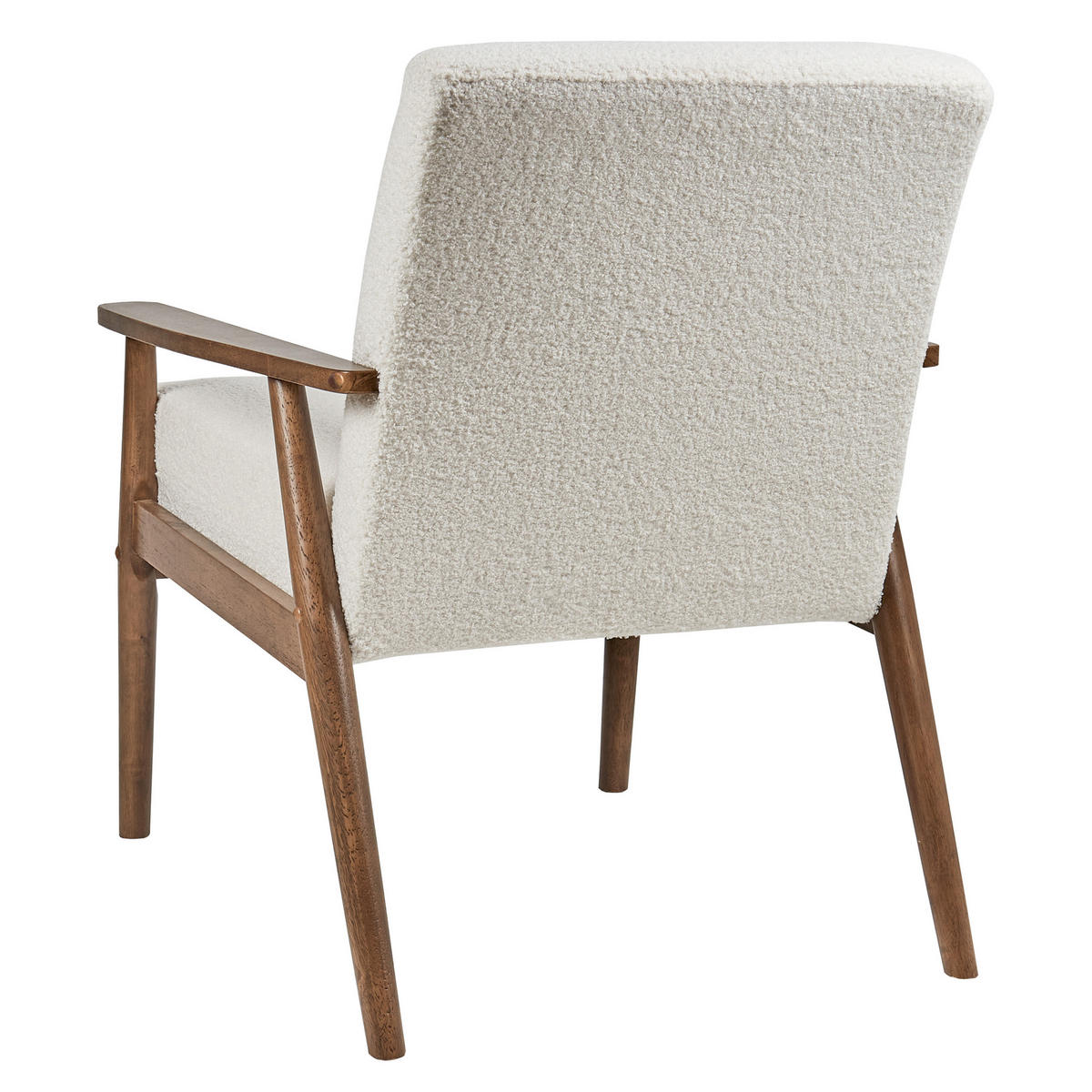 SESSEL Weiß Esrum - Creme/Braun, Textil (62/79/80cm) - Beliani