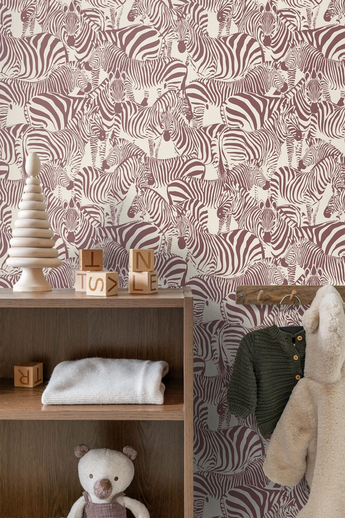 TAPETE Zebras 50 x 900 cm - Rot, Papier (50/0.1cm) - ESTAhome