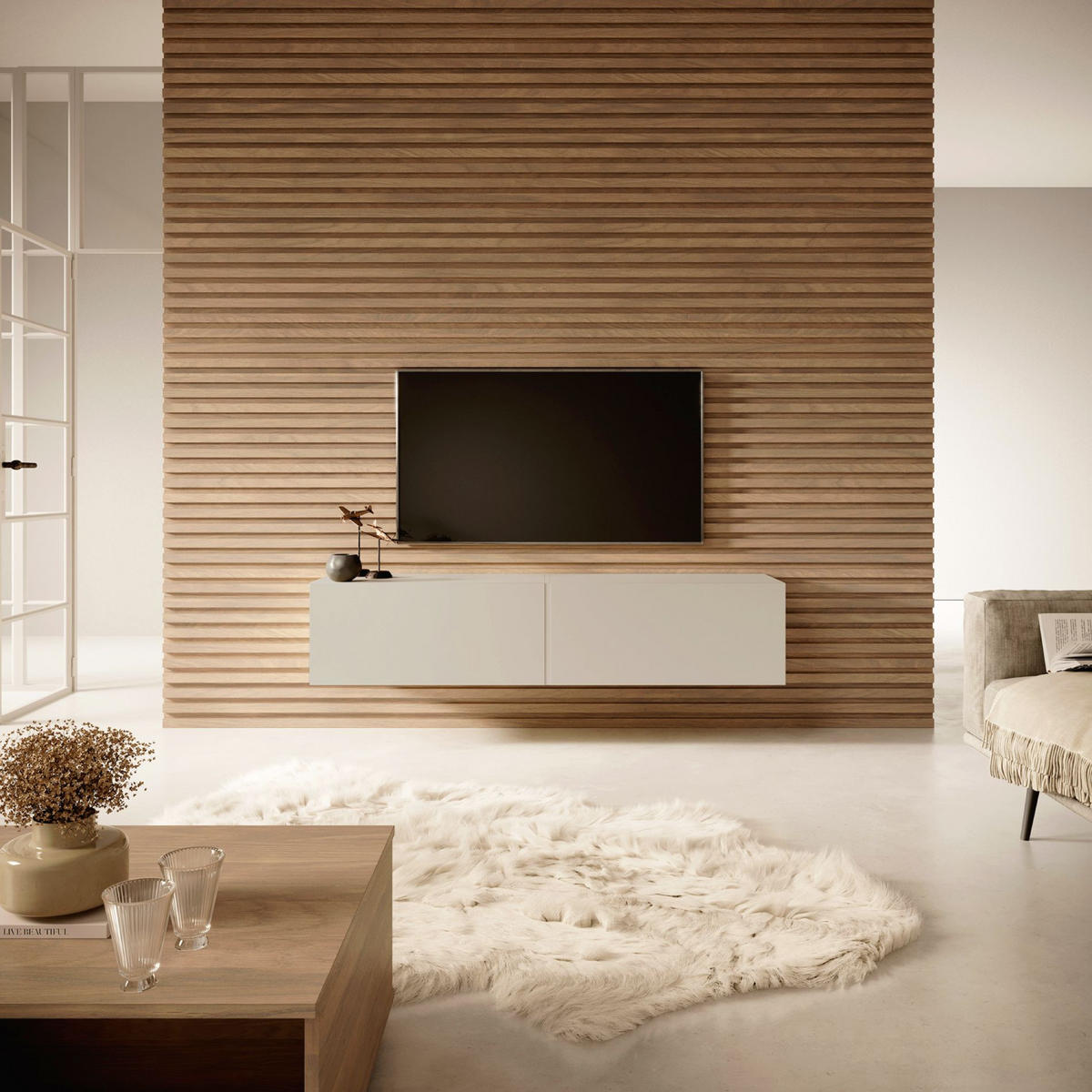 TV-HÄNGEBOARD Bisira Graubeige 140 cm - Greige, Holzwerkstoff (140/30/31.6cm) - Selsey