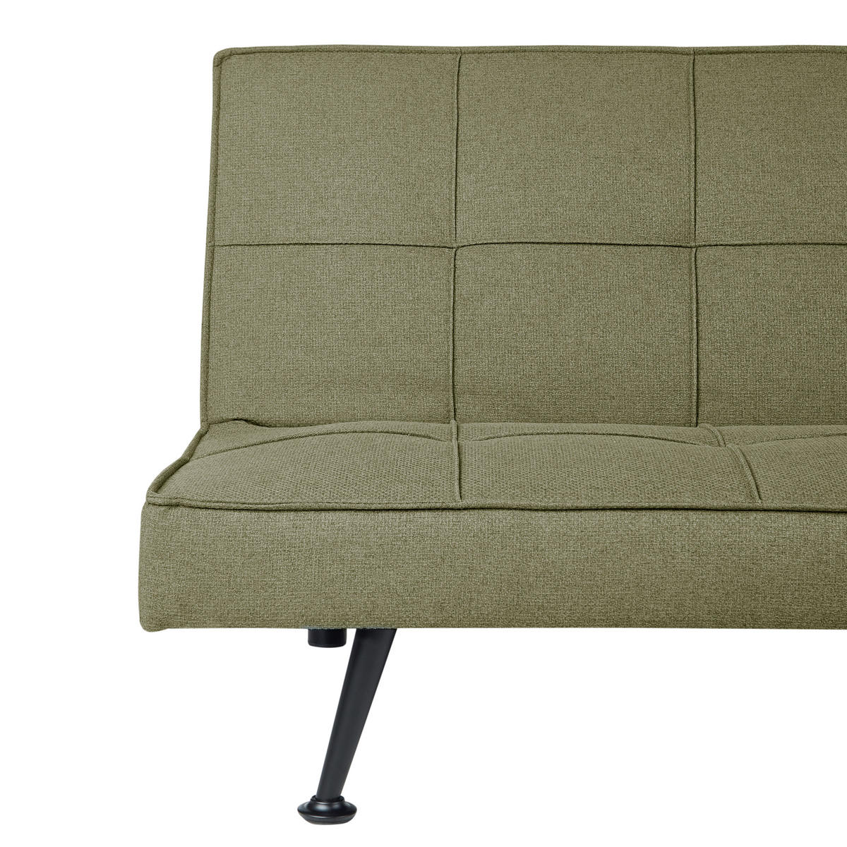 3-SITZER-SCHLAFSOFA olivgrün Hasle - Silberfarben/Grün, Textil (168/77/88cm) - Beliani