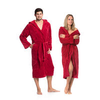 BADEMANTEL, XXL, 100% Polyester, Rot - Weinrot, Textil (XXLnull) - Zollner