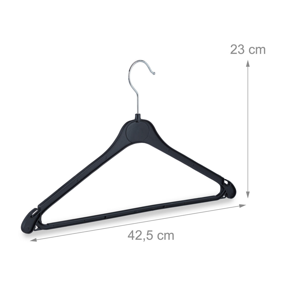 SÚPRAVA vešiakov - čierna, kov/plast (42.5/23/0.7cm) - Relaxdays