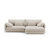 ECKSOFA rechts Torino aus Samt ecru 4 Sitzplätze - Ecru, Textil (170/250cm) - Micadoni