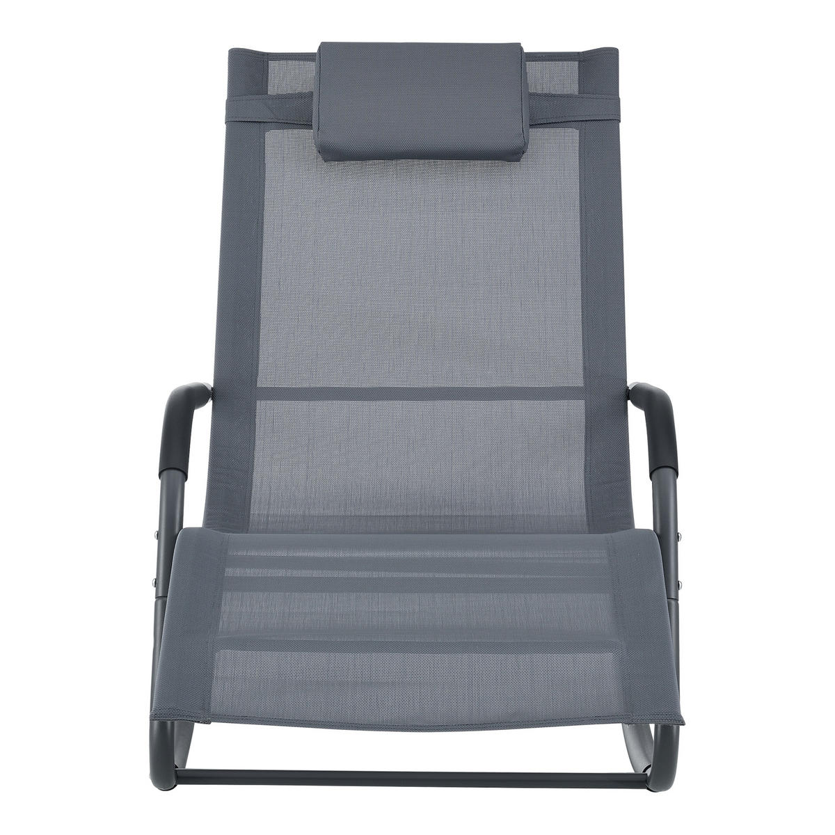 SCHAUKELLIEGE-SET 2 TLG. Caracena - Dunkelgrau, Metall (147/89/63cm) - [en.casa]