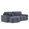 ECKSOFA MIT SCHLAFFUNKTION Ucci Marineblau Webstoff - Schwarz/Dunkelblau, Holz/Holzwerkstoff (233/142cm) - Maison de Reve