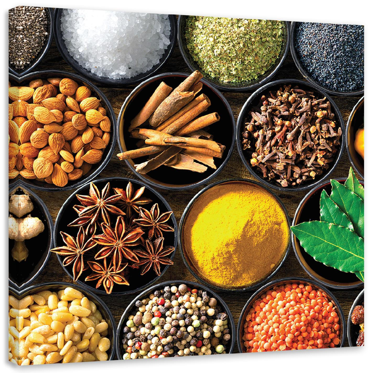 WANDBILD küchen gewürze - Multicolor, Textil (30/30cm) - Feeby