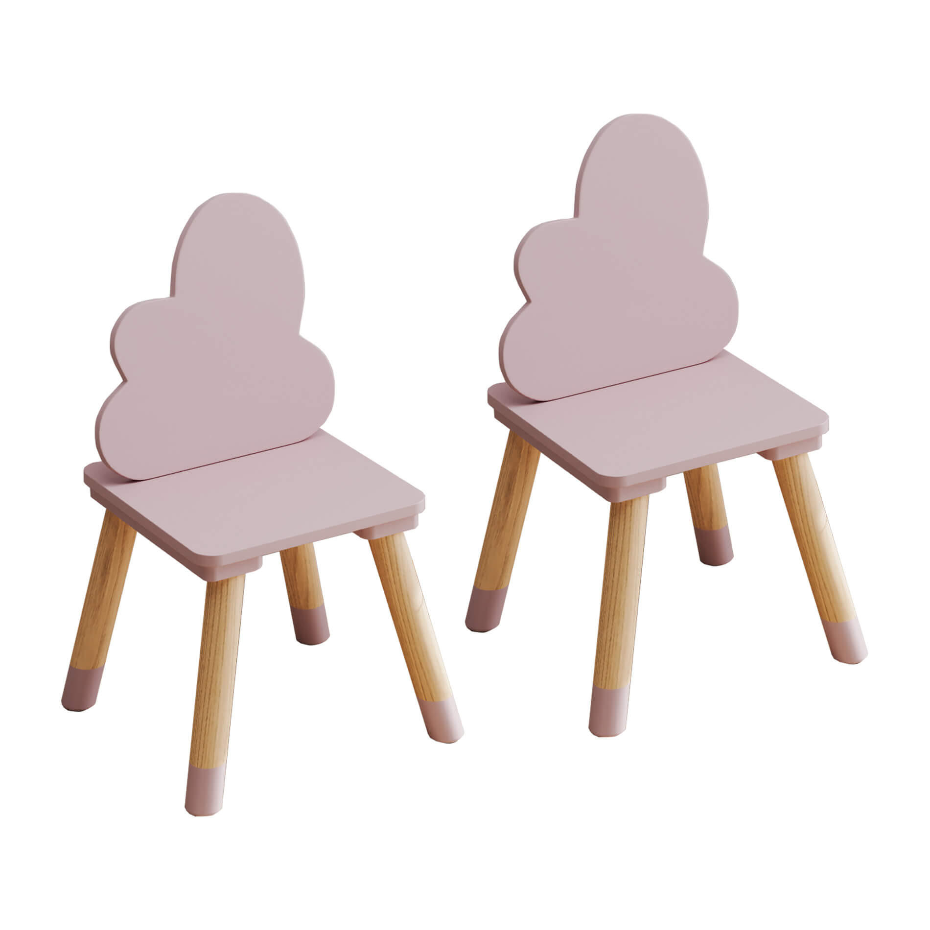 KINDERSTÜHLE 2er Set Rosa 25/25/50 cm - Pink, Holzwerkstoff (25/50/25cm) - Mobili Rebecca