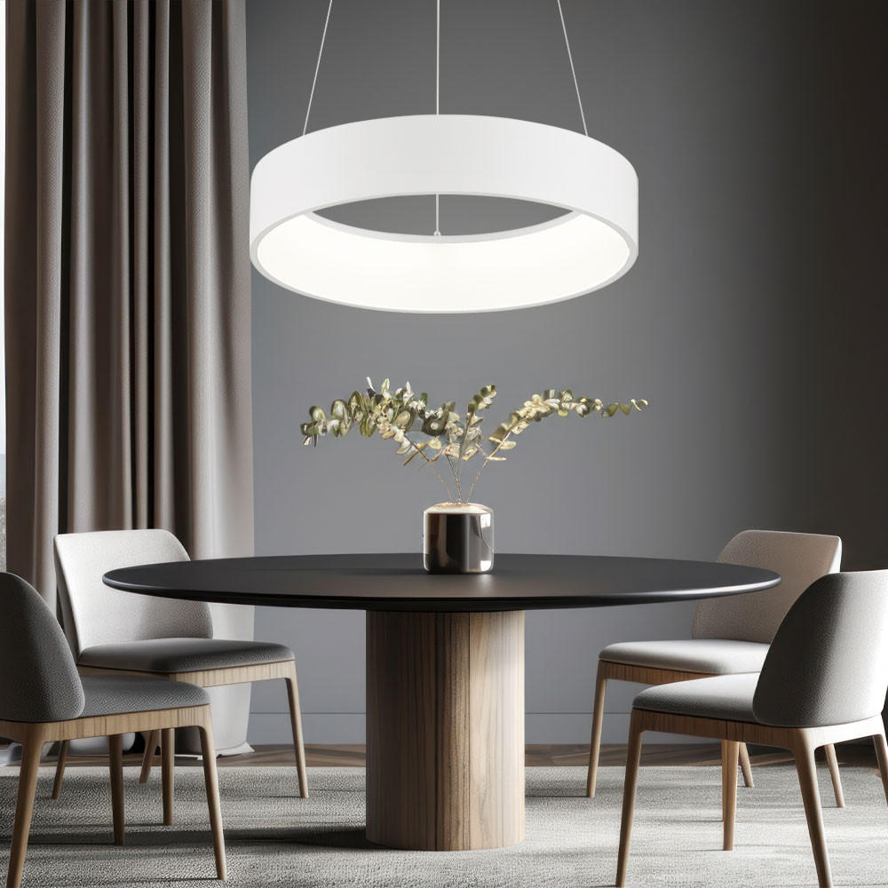 LED HÄNGELEUCHTE rund Weiß - Weiß, Metall (45/45/150cm) - Wofi