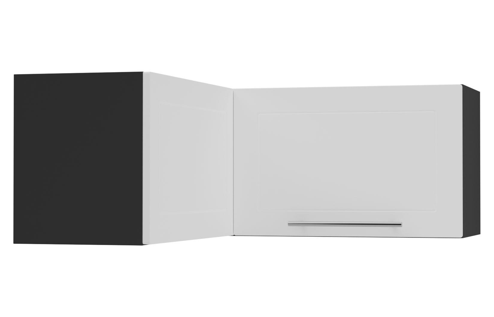 Feldmann-Wohnen Eckhängeschrank Weiß, Schwarz 90x36x90 cm