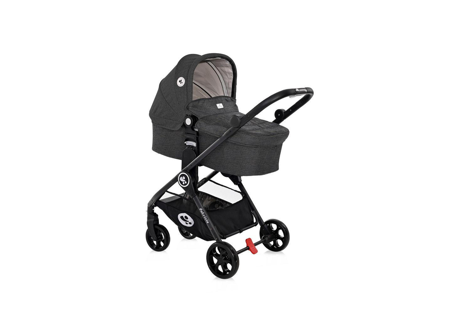 KOMBIKINDERWAGEN 2 in 1 Patrizia dunkelgrau Babywanne, Sportsitz, Sitz umkehrbar - Grau, Metall (93/55/99cm) - Lorelli