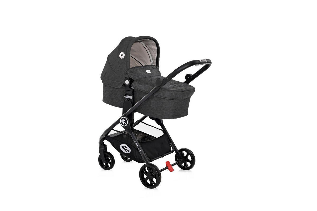 KOMBIKINDERWAGEN 2 in 1 Patrizia dunkelgrau Babywanne, Sportsitz, Sitz umkehrbar - Grau, Metall (93/55/99cm) - Lorelli