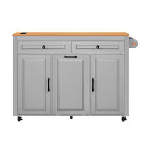 KÜCHENINSEL 120/40-75/92 cm aus MDF mit ausziehbarer Arbeitsplatte und Rollen Grau - Grau, Holzwerkstoff (120/92/75cm) - Modenvie