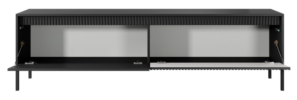 TV-SCHRANK Beige 187 cm Santori auf Beine, 2 Türen - Schwarz, Holz (187/53/40cm) - Emporius