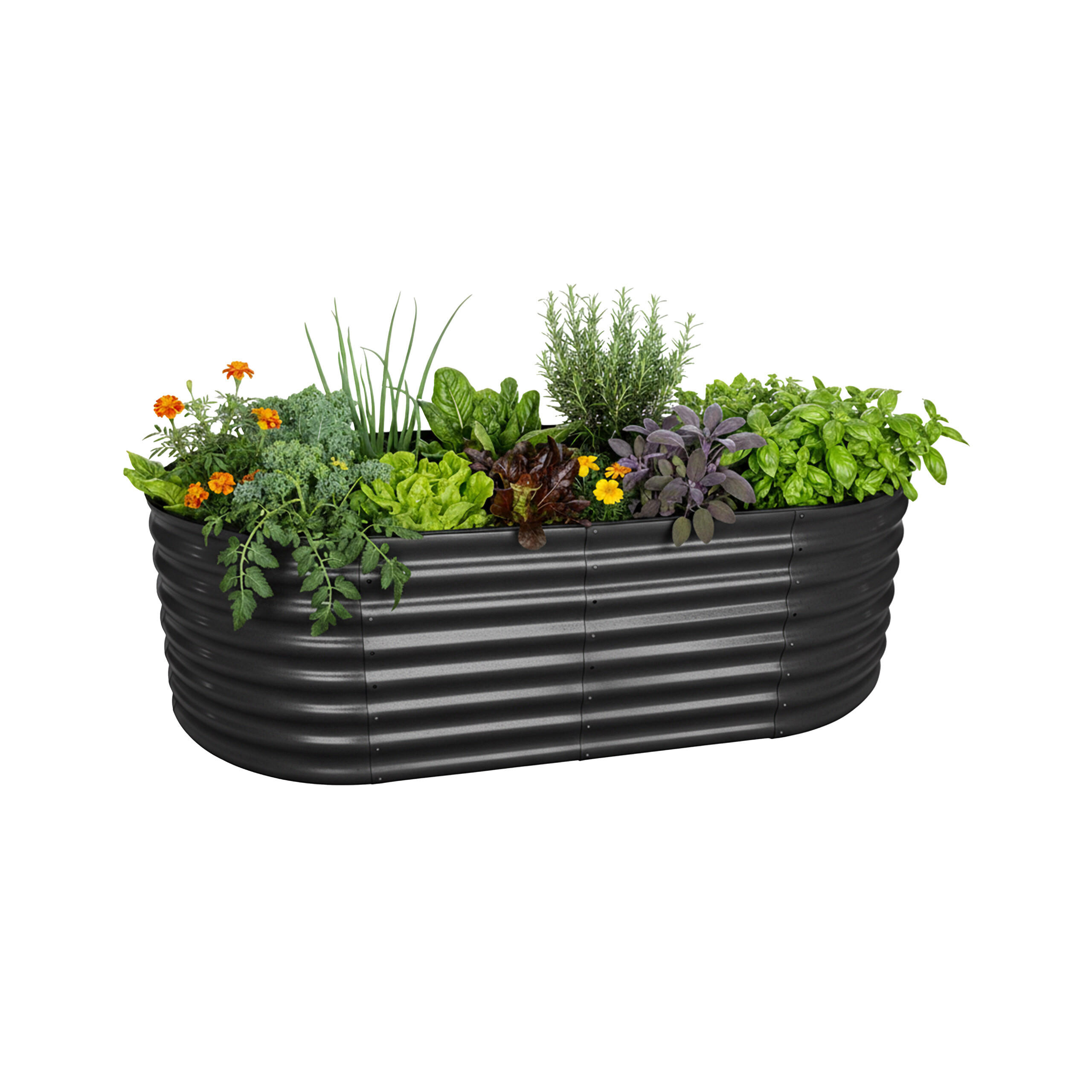 HOCHBEET - Anthrazit, Metall (200/60/100cm) - Relaxdays