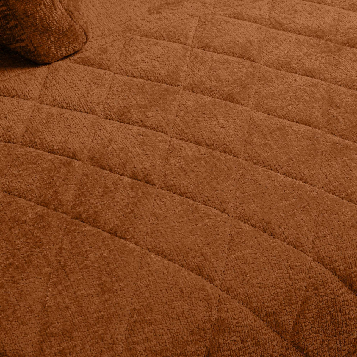 ECKSOFA LINKS BRENTIS Chenille-Stoff, Orangerot - Orange, Textil (314/224cm) - KONSIMO®