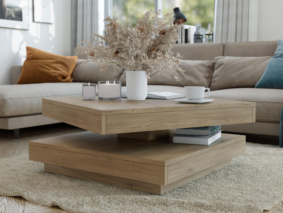 COUCHTISCH Nenani - Eichefarben, Holzwerkstoff (70/70/34cm) - MIRJAN24