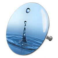 BADEWANNENSTÖPSEL Tropfen - Blau, Metall (8/10/10cm) - Sanilo