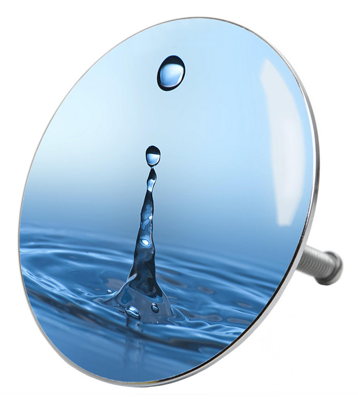 BADEWANNENSTÖPSEL Tropfen - Blau, Metall (8/10/10cm) - Sanilo