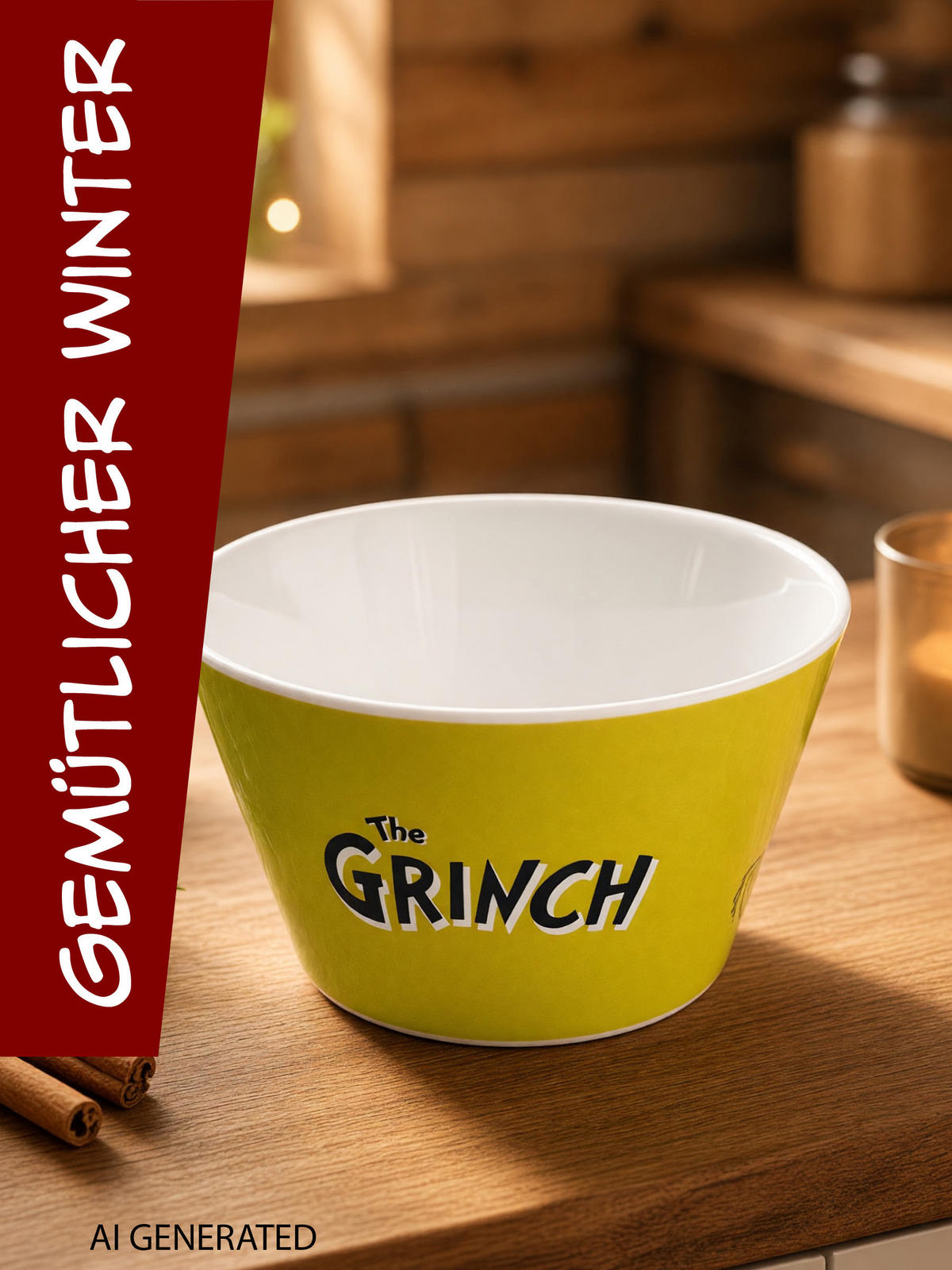 MÜSLISCHALE The Grinch Grün 500 ml - Grün, Keramik (14cm) - United Labels