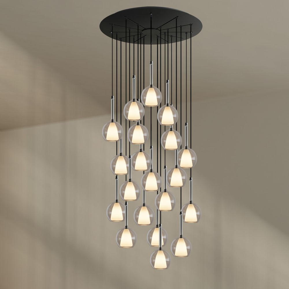 GALERIELEUCHTE Belluna 20-flammig Klar Ø 14cm - Klar, Glas (14/14/35cm) - s.luce