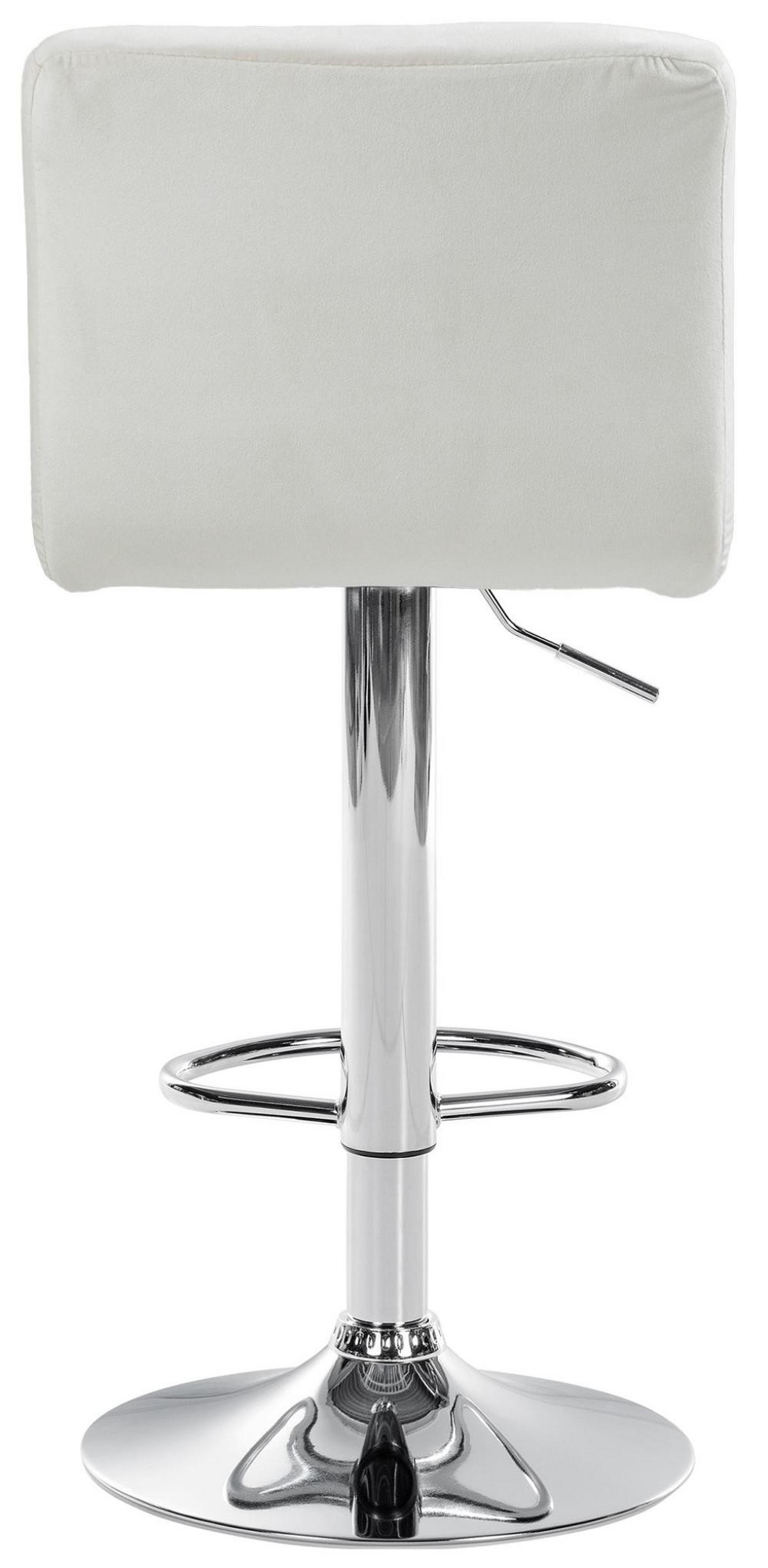 BARHOCKER 2er Set Samt creme - Chromfarben/Creme, Textil/Metall (46/94/47cm) - CLP