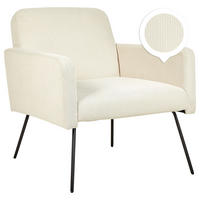 SESSEL Cord Beige Narken - Beige, Textil/Metall (72/77/76cm) - Beliani