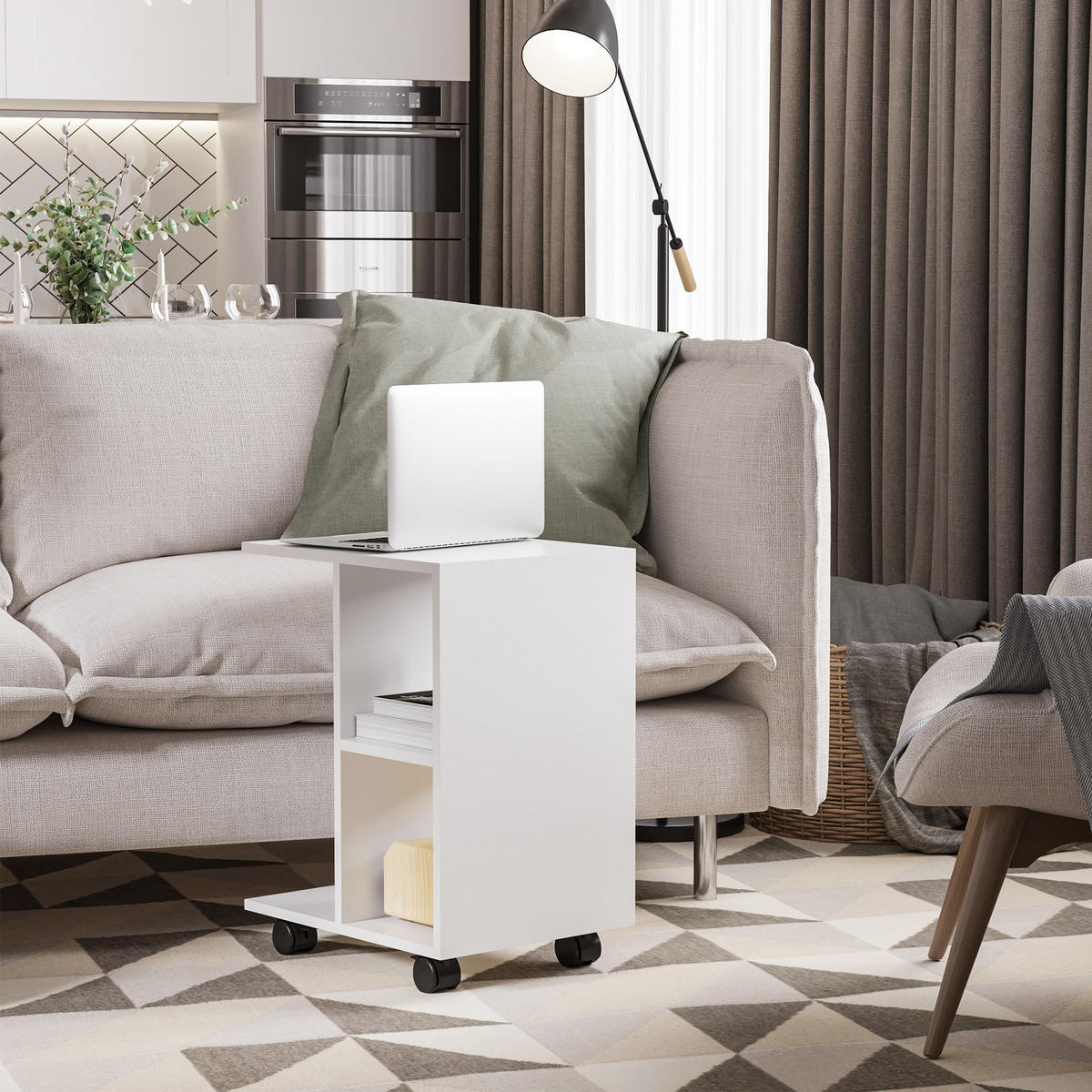 BÜROTISCH Weiß 1 Stück - Weiß, Holzwerkstoff (35/58/45cm) - GiPP