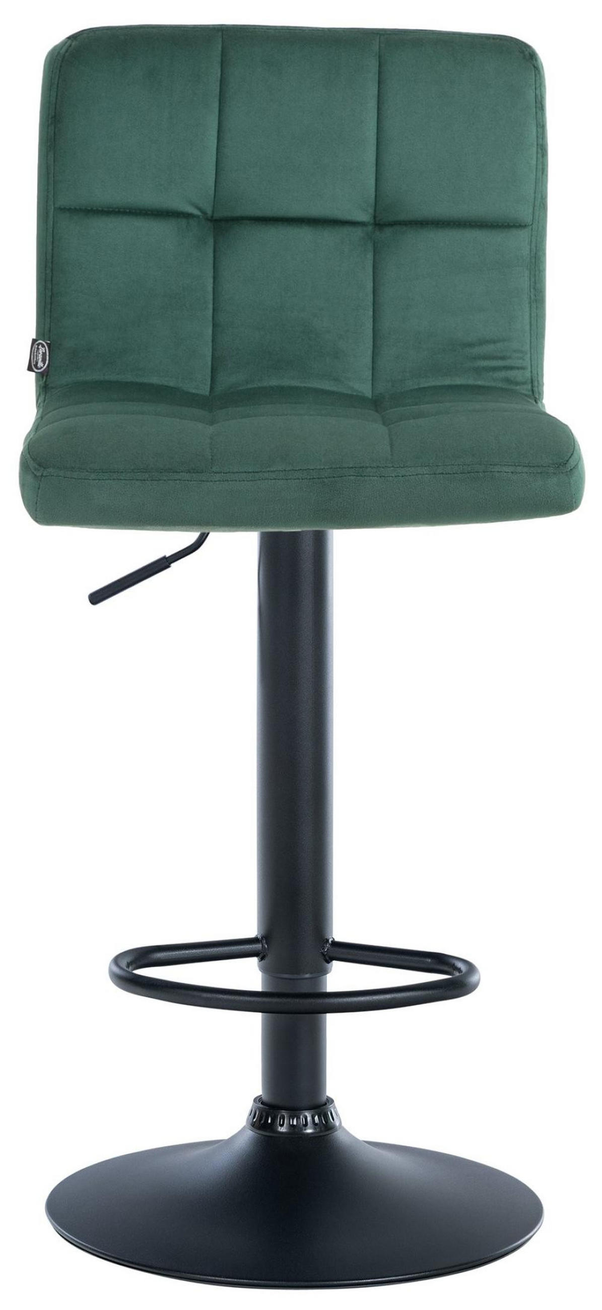 BARHOCKER 2er Set Samt grün - Schwarz/Grün, Textil/Metall (46/94/47cm) - CLP