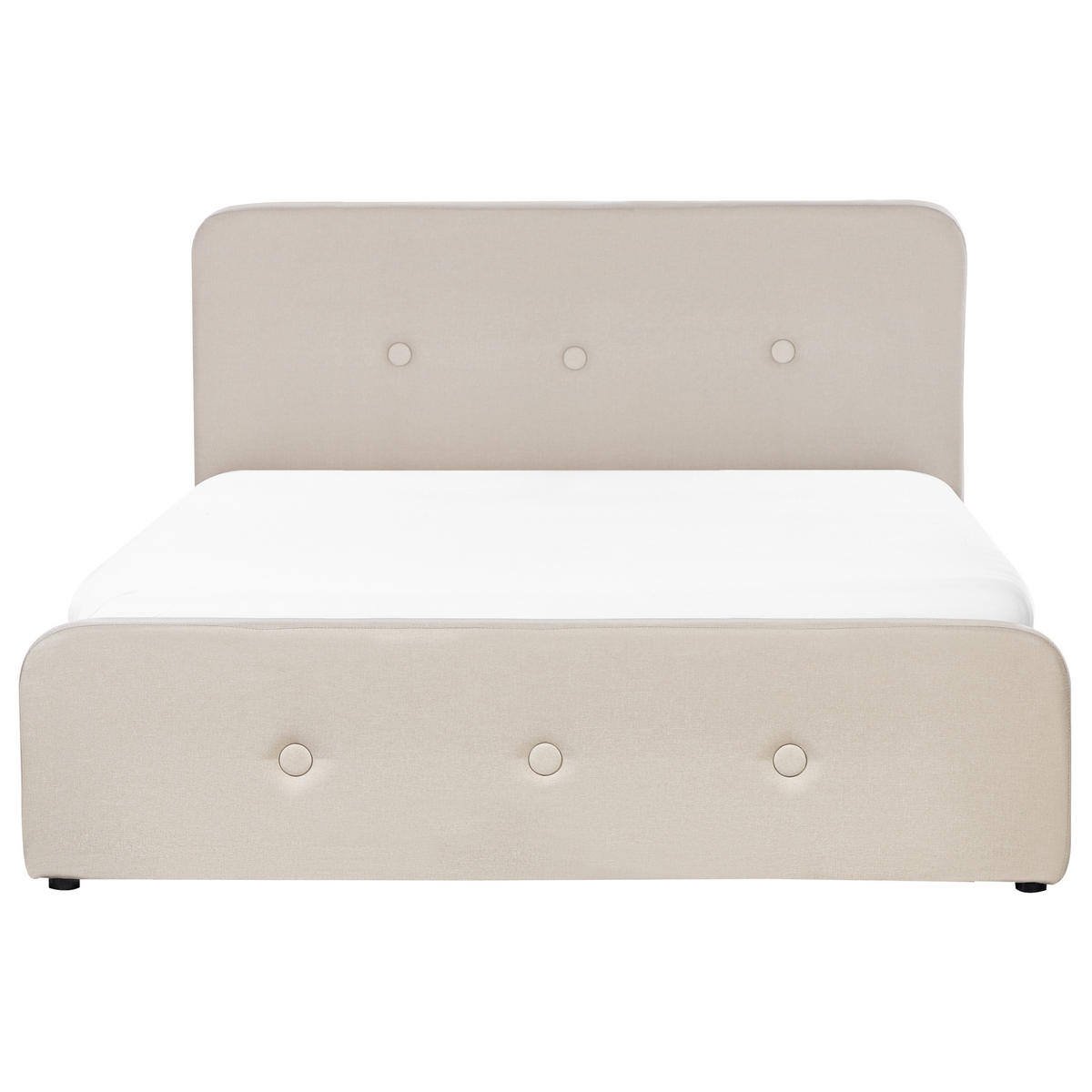 BETT mit Stauraum 160/200 cm Beige Rennes - Beige/Schwarz, Textil (160/200cm) - Beliani