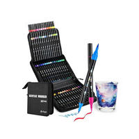 ACRYLSTIFTE Set 60-teilig mit Doppelspitze - Multicolor, Kunststoff (1/1/17.5cm)