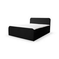 BOXBETT LAMBI mit 2 Bettkästen, 180x200, Farbe: Schwarz, Bouclé-Stoff, mit Bonell-Matratze inkl. Topper - Schwarz, Holz/Kunststoff (180/200cm) - VENASI MÖBEL