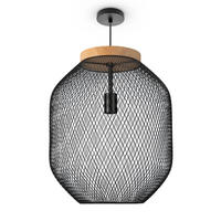 PENDELLEUCHTE Trapu L - Schwarz, Metall (40/40/48cm) - Paco Home