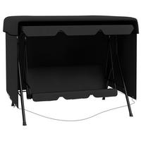 GARTENMÖBELABDECKUNG DE-07077 wetterfest, XL, für Hollywoodschaukel Schwarz - Schwarz, Kunststoff (155/150/215cm) - ComfortXL