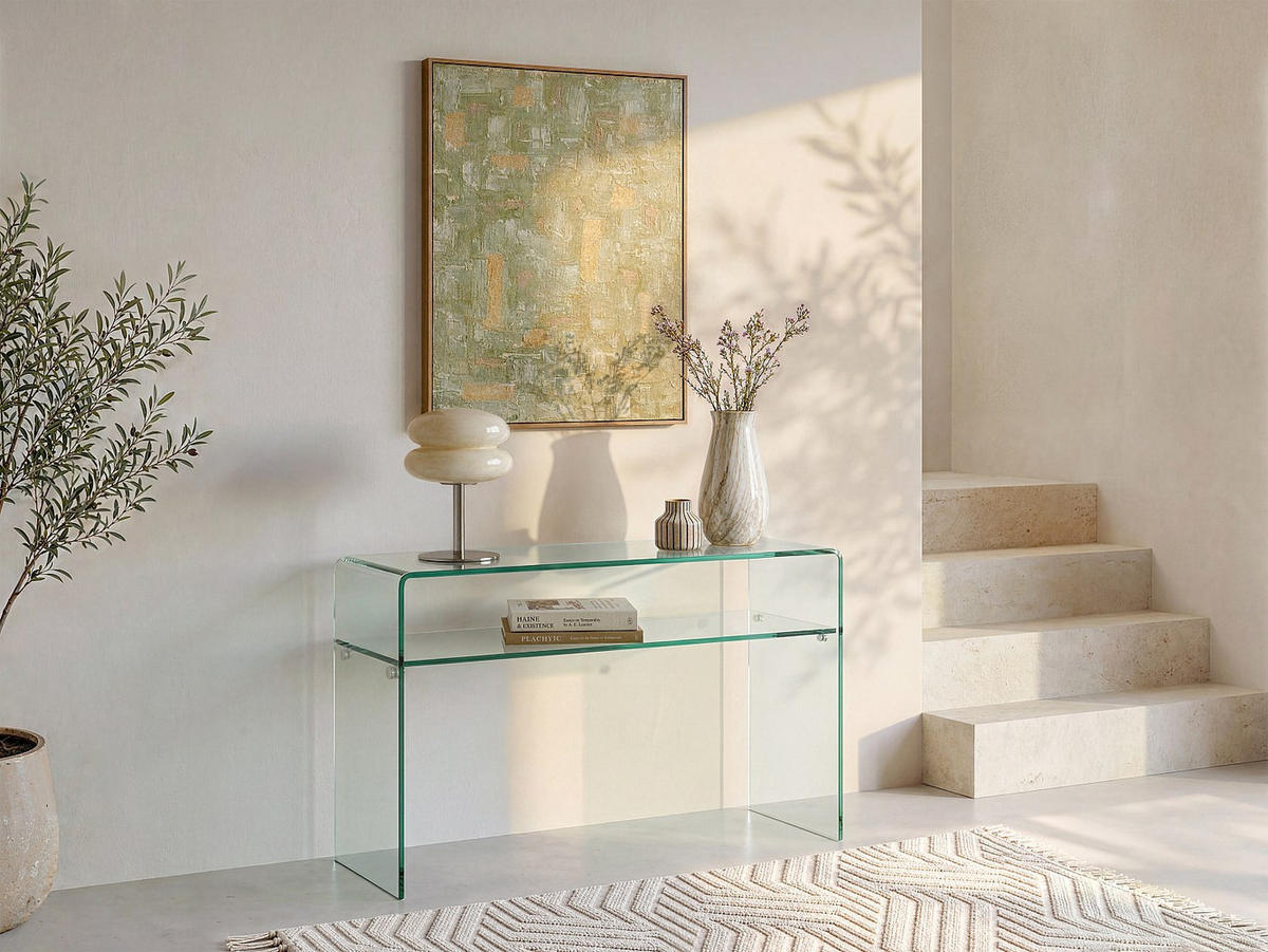 KONSOLENTISCH - 110 cm x 35 cm - glas - transparent Stileos - Transparent, Glas (35/110/75cm) - Vente-Unique