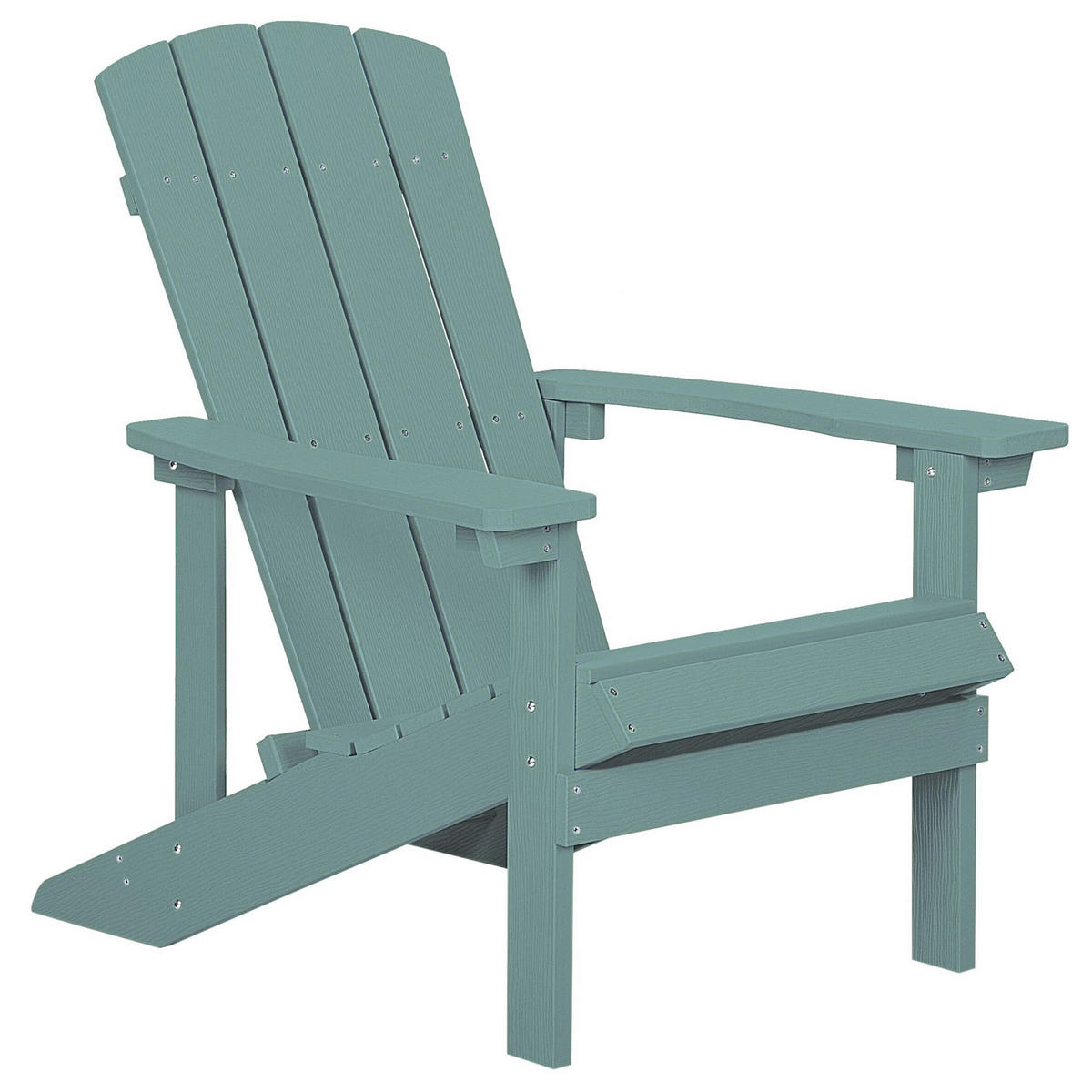 GARTENSTUHL mit Fußhocker Kunstholz türkis Adirondack - Türkis, Kunststoff (75/88/88cm) - Beliani