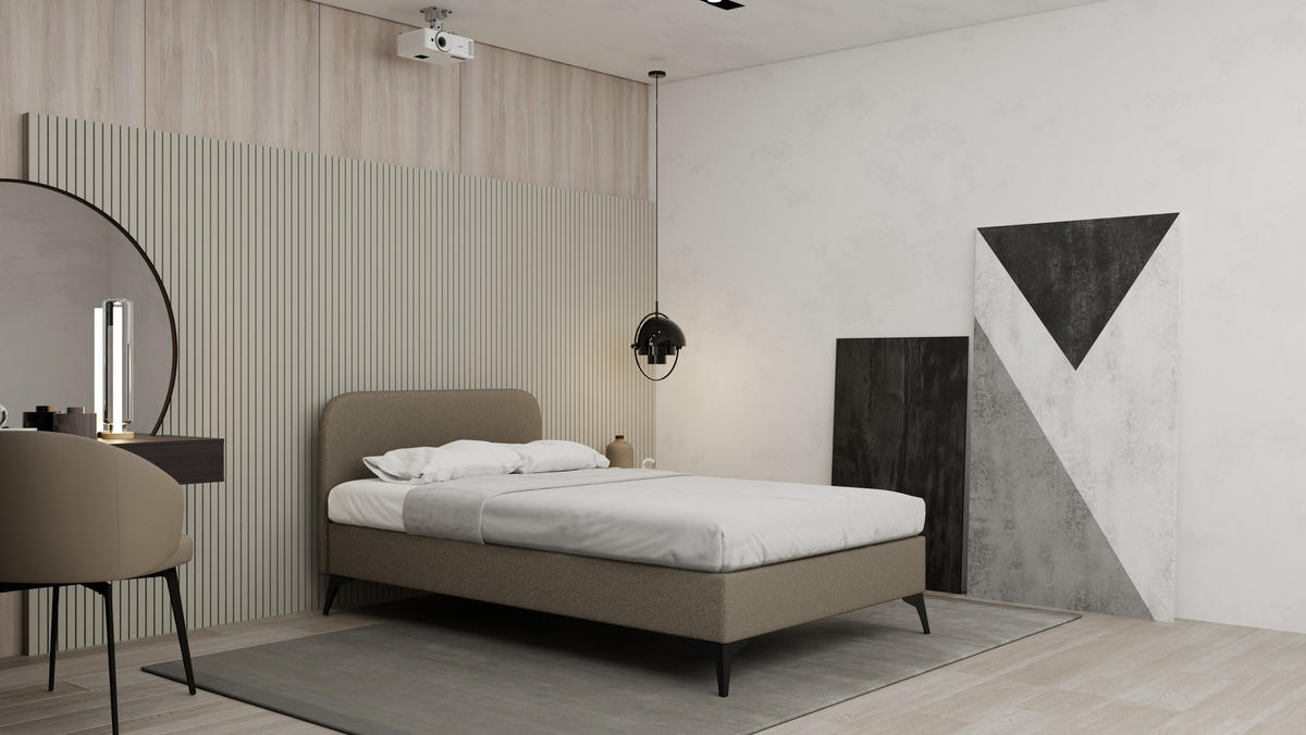 POLSTERBETT Mavilo 120 x 200 cm mit Bettkasten und Lattenrost ohne matratze - braun - Braun, Holz (120/200cm) - Panda Möbel