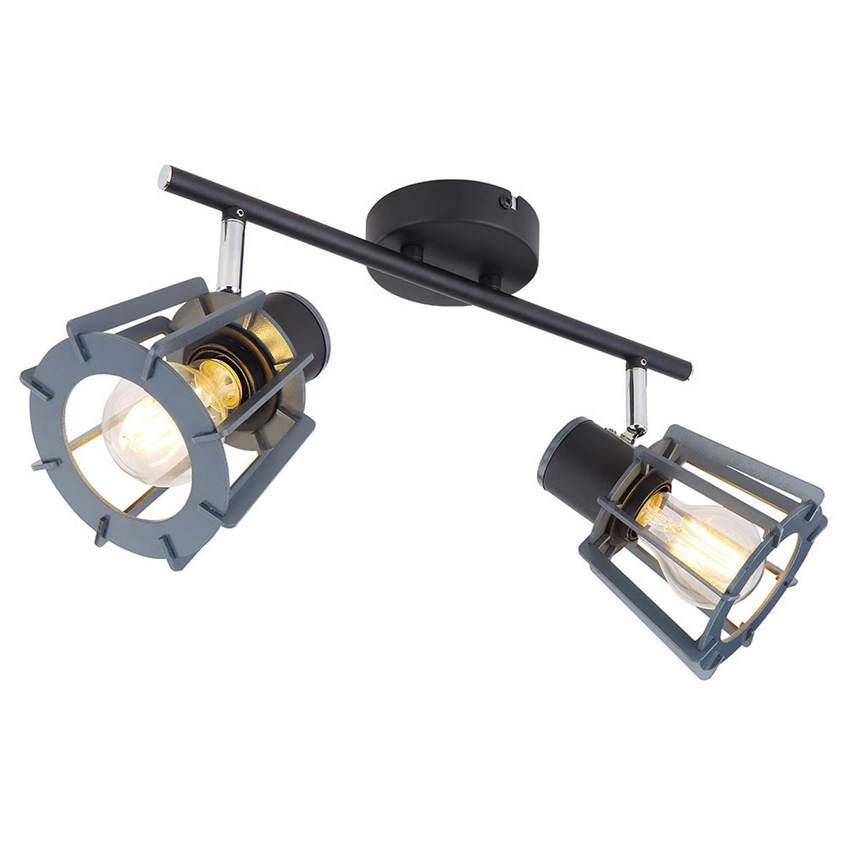 DECKENLEUCHTE Metall Holz Schwarz - Schwarz, Holz (36/17/18cm) - Globo Lighting