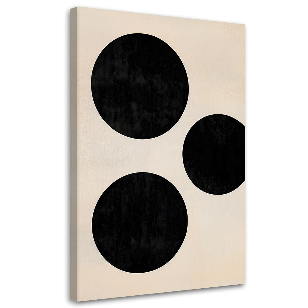 LEINWANDBILD Kreise Minimalismus Abstraktion Beige 80x120cm - Beige, Textil (80/120cm) - Feeby