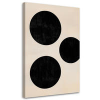 LEINWANDBILD Kreise Minimalismus Abstraktion Beige 70x100cm - Beige, Textil (70/100cm) - Feeby