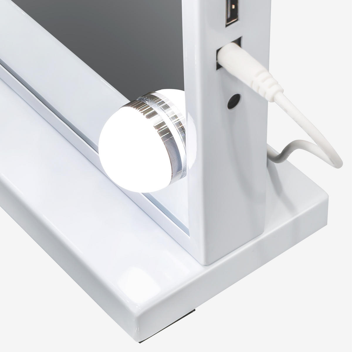 SCHMINKSPIEGEL mit LED-Beleuchtung weiß 58/46 cm - Weiß, Metall (58/46/3cm) - VANITII