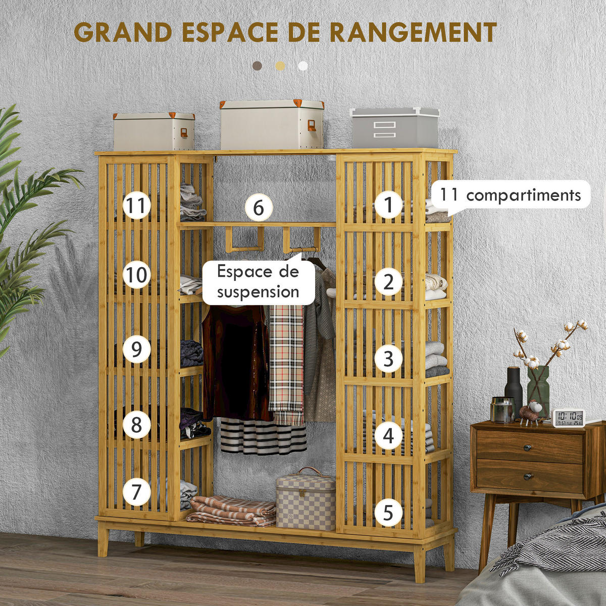 KLEIDERSCHRANK Braun 1 Stück - Braun, Naturmaterialien (35/165/145cm) - GiPP